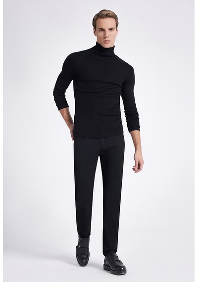 D's Damat Slim Fit Siyah Ribana Örgü Kazak 9ec060631764d Siyah