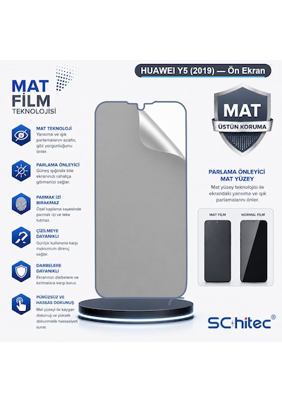 Huaweı Y5 2019 Uyumlu Ön Yüzey Mat Hidrojel Ekran Koruyucu
