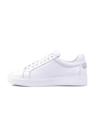 Shoetyle - Hakiki Deri Beyaz Renk Erkek Sneaker - 250-1400-1525