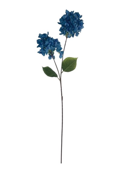 Yapay Çiçek Ortanca 90cm 2toplu Mavi Koyu Tek Dal Kumaş Çiçek Uzun Dal Mavi