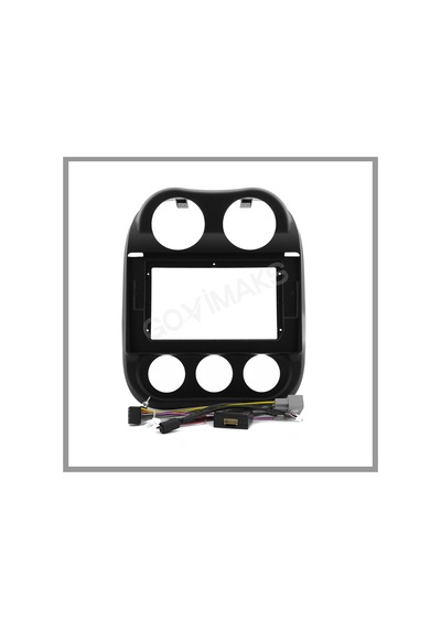 Govimaks Jeep Compas 2010-2016 Uyumlu Çerçeve 10'' Siyah Androıd Multimedya Çerçevesi - Soket+canbus