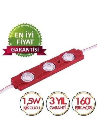 Kırmızı 20 Adet Mercekli Modül Led 1,5 Watt 12volt