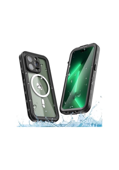 Ardemix Apple iPhone 14 Pro Uyumlu 1-1 Su Geçirmez Kılıf-siyah Siyah