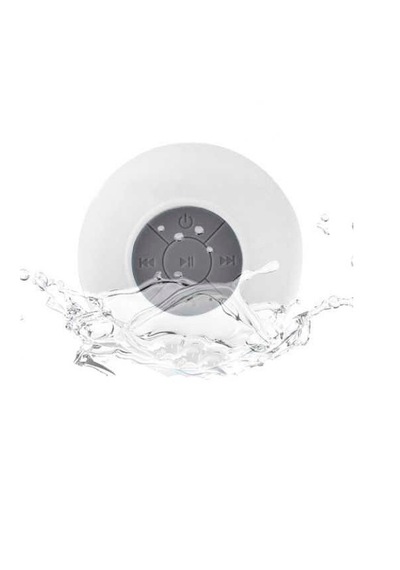 Su Geçirmez Mini Bluetooth Duş Hoparlörü Beyaz