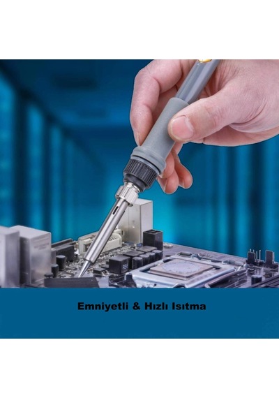 60w Havya Lehim Seti Multimetre Vakum Pompası Uç Seti Lehim Teli Cımbız Kılıf Elektronik Onarım Kiti