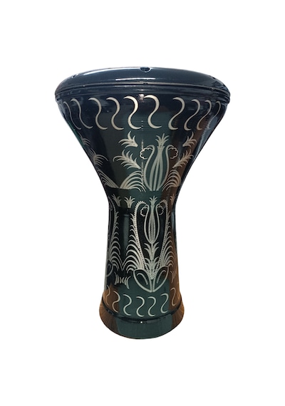 Siyah İşlemeli Çömlek Darbuka Masterwork Mısır Darbuka