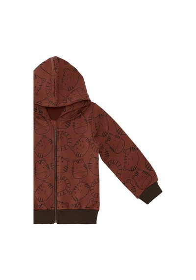 Denokids Hayvanlar Erkek Bebek Kahverengi Sweatshirt Çok Renkli