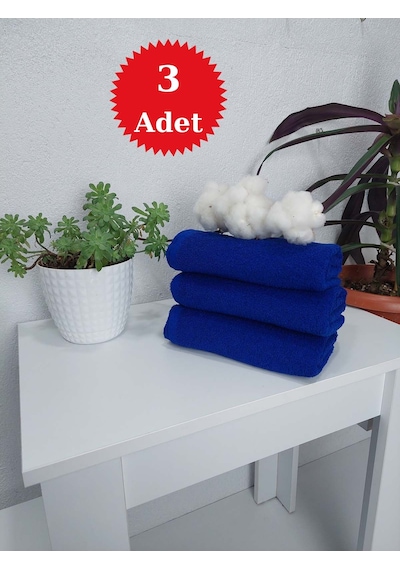 Royal Mavi Kuaför Havlusu 3'lü Set 50x90 | Berber ve Sporcu Baş Havlusu | Hızlı Kurur