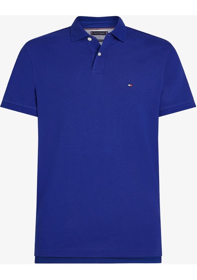 Tommy Hilfiger Erkek Dokuma Polo Yaka Kısa Kol Günlük Mavi T-shirt-15689 Tommy Hilfiger Erkek Dokuma Polo Yaka Kısa Kol Günlük Mavi T-shirt-15689