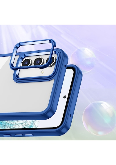 Samsung Galaxy Uyumlu A04S Kılıf Renkli Kenar Arkası Şeffaf Flora Silikon Kılıf