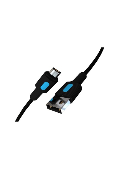 Lexroo Coral Micro Usb Hızlı Şarj Kablosu Siyah + Mavi/siyah Uç 150 Cm Standart