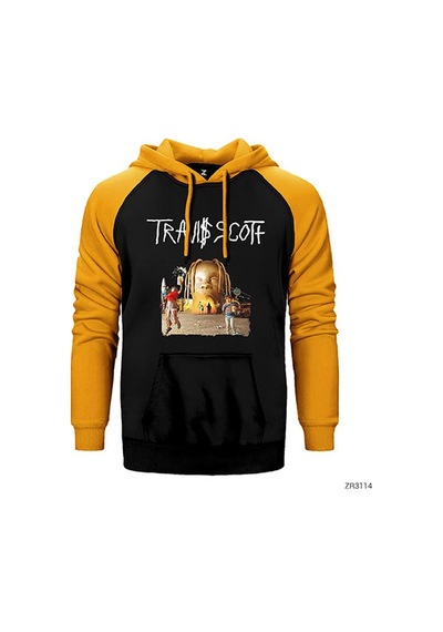 Travis Scott Sarı Renk Reglan Kol Sweatshirt / Hoodie