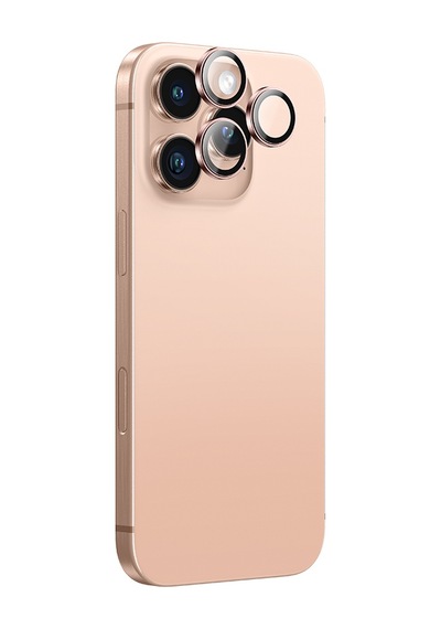Apple Uyumlu   iPhone 16 Pro Amazingthing Anti Reflective Kamera Lens Koruyucu Uygulama Aparatlı Rose Gold