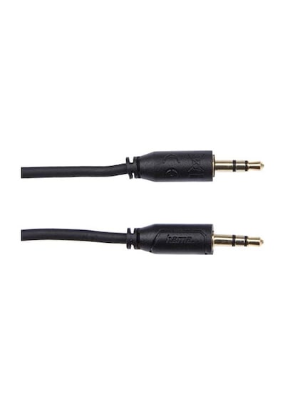 3.5mm - 3.5mm "-slim", Altın Uç, 0.75m, Siyah