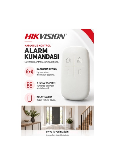 Hıkvısıon Ds-pkf1-we Kablosuz 4 Tuşlu Alarm Sistemi Uzaktan Kumanda