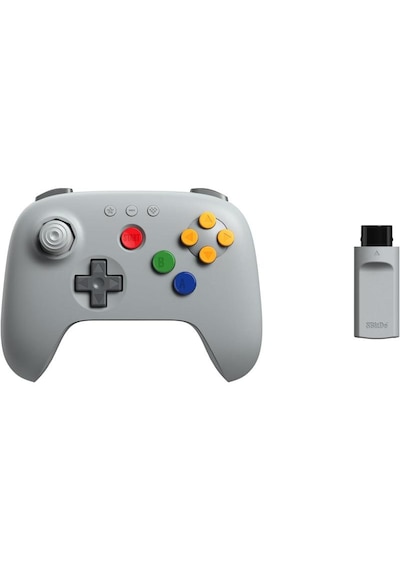 8bitdo 64 2.4g Wireless Controller N64 Konsol, Analog 3d, Ve Windows Uyumlu Gri