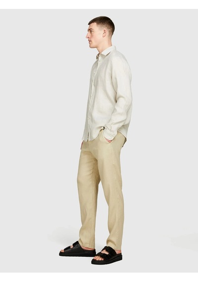 Sisley %100 Keten Regular Fit Gömlek Erkek Bej Gömlek - 325p5bkusq029