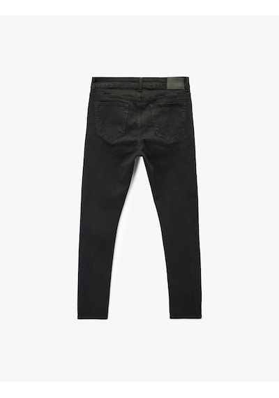Koton Normal Bel Pamuklu Cepli Super Skinny Fit Jean Pantolon Siyah 6sam40074nd Siyah