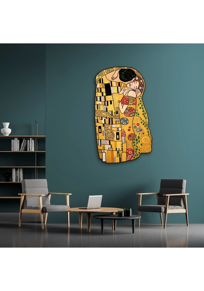 Altın Öpücük - Metal Tablo - Dec0193 39 X 65 Cm Çok Renkli