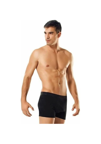 Tutku Erkek Likralı Elastan Boxer Siyah Renk Paket 6'Lı 001