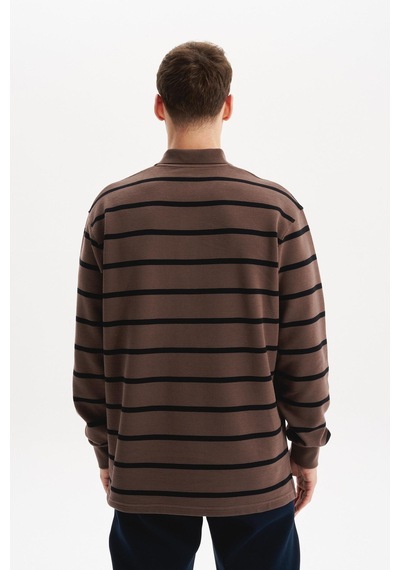 AR-MA Arma Erkek Regular Fit Çizgili %100 Pamuk Ringel Ottoman Kumaş Polo Yaka Ribanalı Sweatshirt K30554952502 Kahverengi AR-MA Arma Erkek Regular Fit Çizgili %100 Pamuk Ringel Ottoman Kumaş Polo Yaka Ribanalı Sweatshirt K30554952502 Kahverengi
