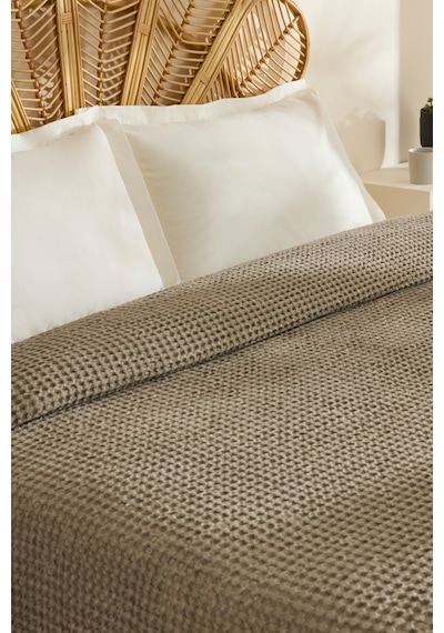 Karaca Home Mady %100 Cotton Waffle Çift Kişilik Tek Pike Taş Taş