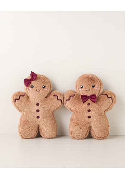 Cookie Man Dekoratif Kırlent 30 Cm Kahverengi