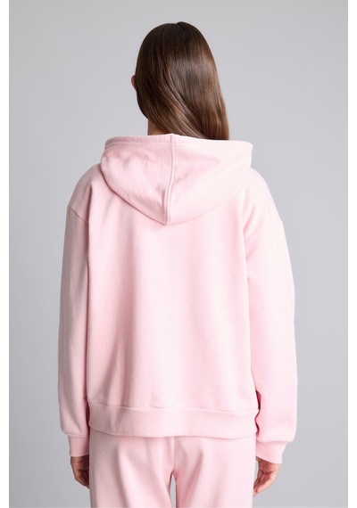Defacto Relax Fit Kapüşonlu Cepli Basıc Fermuarlı Sweatshirt C1809ax26wnpn38 Pembe-pn38