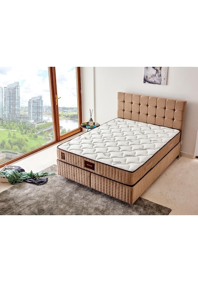 Niron Bamboo Yatak 180x200 Çift Kişilik Doğal Bambu Kumaş Tam Ortopedik Orta Sert Yaylı Yatak