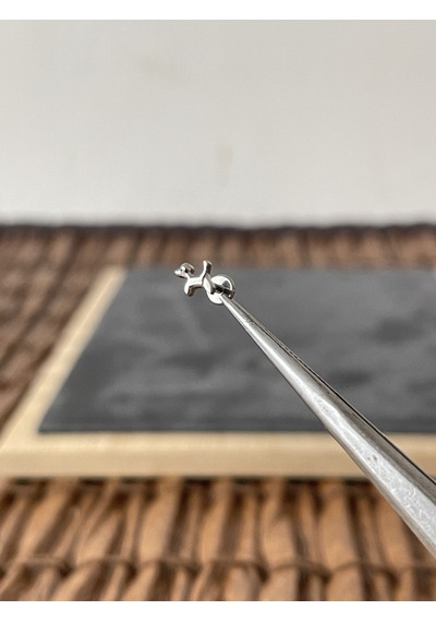Yüksek Kalite G23 Titanium Fino Köpek Titanyum 6 X 1.2 MM Labret Piercing Beyaz