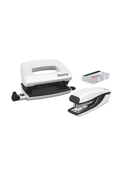 Leitz Nexxt Mini Delgeç Ve Zımba Seti, 10 Sayfaya Kadar, P2 No. 10 Zımba Teli, İnci Beyazı, Wow, 55612001 Genel