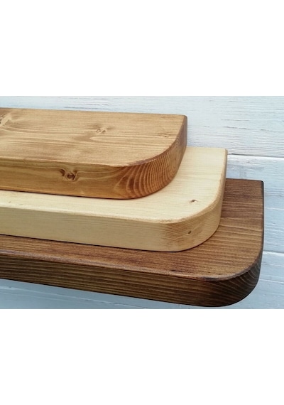 Doğal Ahşap Raf 3'lü Takım -30x30x4 Cm Ahşap