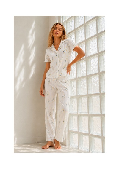 Fit Women Kadın Genç Loose İpliği Boyalı Çok Renkli Pijama Takımı