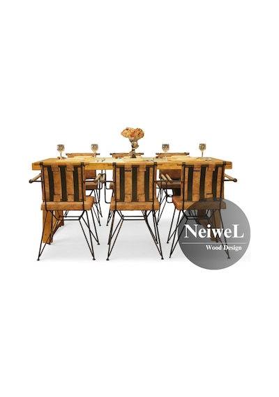 Neiwel Riza Doğal Ahşap Mutfak Ve Yemek Masası-70-120 Açık Ceviz