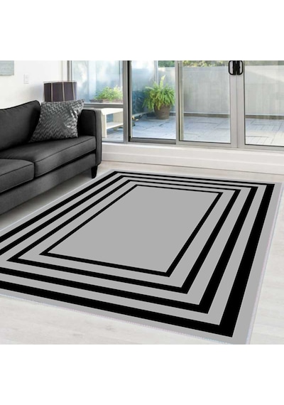 Rovigo Home Dijital Baskı Yıkanabilir Kaymaz Taban Salon Halısı RVG0012-SD756 Çok Renkli