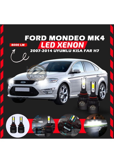 Ford Mondeo Mk4 2007-2014 Kısa Far Uyumlu Şimşek Etkilii Led Xenon Light Series H7