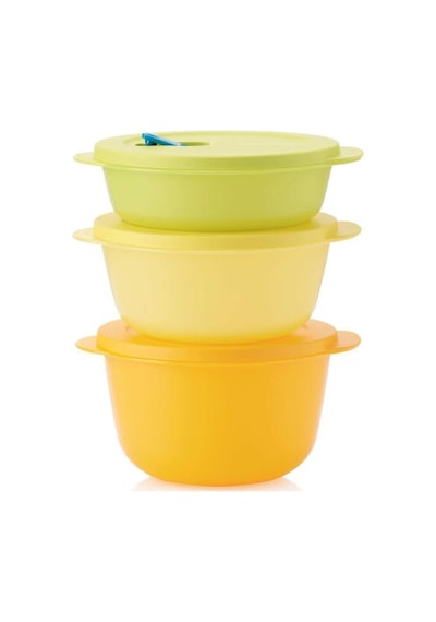 Tupperware Micro Orta Oval Kap 3lü Sty Mavi