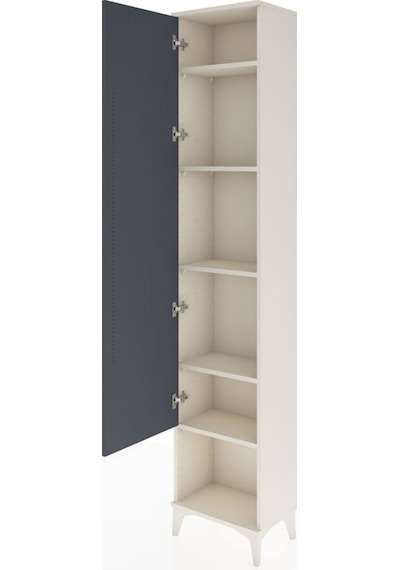 Arges Dolap 5 Raflı Tek Kapaklı 44x30x221 Aytaşı-antrasit Aytaşı