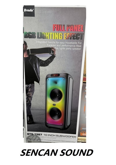 Brodu Bts-1387 Karaoke Hoparlör Ses Sistemi Kablosuz Mikrofonlu Bluetooth Hoparlör Rgb Party Box 70 Watt 2x10 Inç