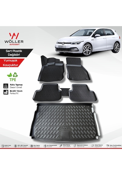 Volkswagen Golf 8.5 8 Paspas Bagaj Havuzu 2021 2025 Arası Uyumlu 3d Ultraflex Set