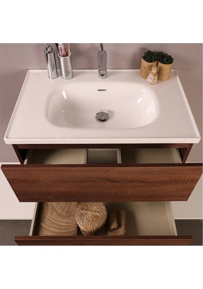 Kobos Simple 60 Cm Çekmeceli Banyo Dolabı Seti Miling Oak Ahşap Kobos Simple 60 Cm Çekmeceli Banyo Dolabı Seti Miling Oak Ahşap
