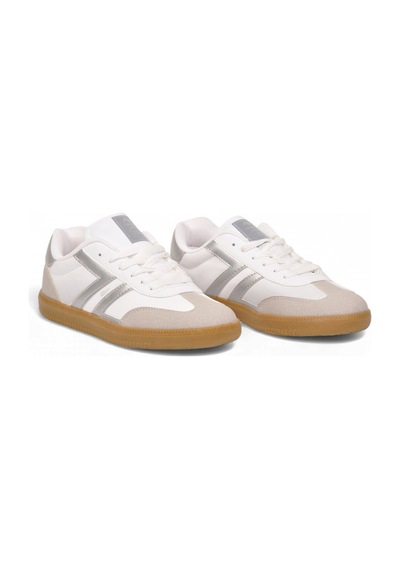 Lento Beyaz-gümüş Bağcıklı Hafif Rahat Unisex Yürüyüş Ve Spor Ayakkabı Sneaker 234750 Beyaz - Gümüş