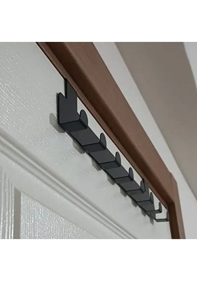 Metal Mat Siyah Askılık, Kapı Arkası Organizer Ve Düzenleyici 50cm