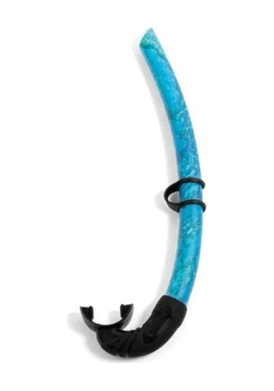 Dynamic Nord Snorkel Sc 10 Açık Üst Camo J Şekilli Düşük Profil, Silikon Ağızlık Mavi