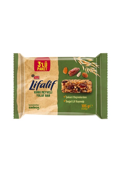 Eti Lifalif Kuru Meyveli Bar 3'lü 105 G - 8 Adet Tarı