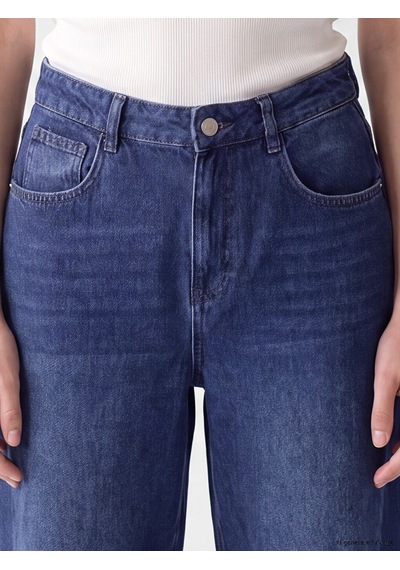 Lcw Modest İndigo Baggy Fit Kadın Jean Pantolon