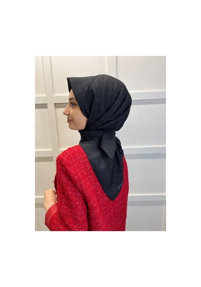 Aker Elegance Monogram Eşarp 1090500 Siyah Siyah