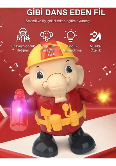 Kutulu Pilli 20 Cm Dans Eden Fil Işıklı Hareketli Eğitici Ve Eğlenceli Çocuk Oyuncağı