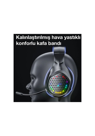 Xmowi R1 Mikrofonlu Rgb Kulaklığı Pc- Dizüstü Ve Ps4- 5775 - Karbul1183-2832 Mavi-siyah