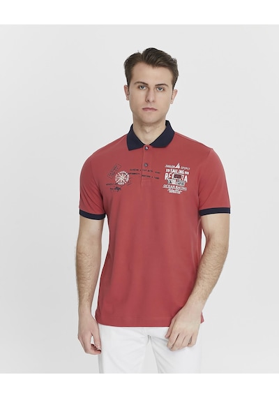 AR-MA Arma Erkek Likralı Pike Polo Yaka Tişört Y27374308801 kırmızı